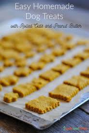 A few bacon bits will give the biscuits a taste your doggie will like and have few added calories when used sparingly. Easy Homemade Dog Treats With Rolled Oats And Peanut Butter Easy Real Food