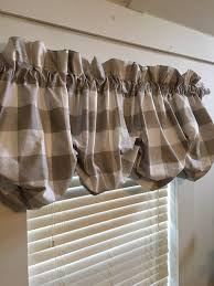 Black And Cream Buffalo Check Curtains Ecru And Cream Buffalo Check Balloon Curtain With No Ruffles Etsy Balloon Curtains Curtains Window Coverings