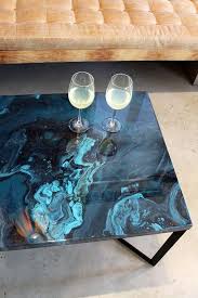 Coffee Table Resin Marble Blue Lifestyle Diy Resin Art Coffee Table Wood Resin Diy