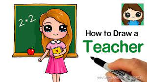 How To Draw A Teacher Easy | Back To School - Youtube