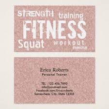 Fitness Personal Trainer Rose Gold Glitter Business Card Zazzle Com Glitter Business Cards Fitness Business Card Rose Gold Glitter