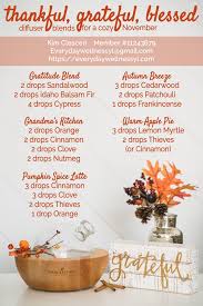 Thankful Grateful Blessed Essential Oil Blends For A Cozy November Fall And Thanksgiving H Diy Essential Oil Recipes Fall Essential Oils Diy Essential Oils