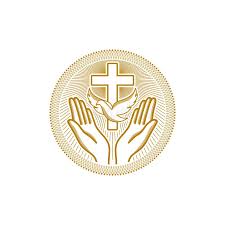 Symbols of the holy spirit. Church Logo Christian Symbols The Symbol Of The Holy Spirit Is The Dove The Cross Of Jesus Christ And The Praying Hands Below Stock Vector Illustration Of Christ Encouraging 132783711