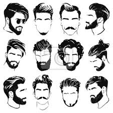 Dabei unterscheiden wir nicht, ob es um deinen bart oder um deine frisur geht. Vektor Illustration Von Mannern Frisur Silhouetten Fototapete Fototapeten Mode Design Barbershop Hipster Myloview De