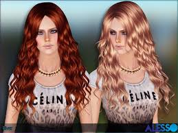 The sims3 riccio hairstyle for both genders and allage. Long Curly Hair For Females Found In Tsr Category Female Sims 3 Hairstyles Hair Styles Sims Hair Sims