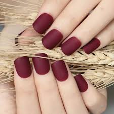 Acrylic nails or artificial nails, are those special type of nails which have the ability to glam up your style quotient to multiple levels. Matte Burgundy Short Dark Red Full Cover Press On 24 Nail Tips Glue Sm1 Ebay