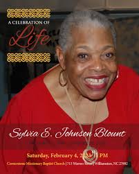 Sylvia E Johnson Blount Obituary by SBOBIT