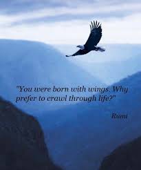 You Were Born With Wings Why Prefer To Crawl Through Life Rumi Rumi Quotes Inspirational Words Life Quotes