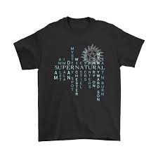 Supernatural Crossword Words Puzzle Style Shirts The Daily Shirts Shirt Style Daily Shirt Shirts