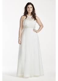 You want it to catch the air when you walk so that you feel like a delicate. As Is High Neck Halter Plus Size Wedding Dress David S Bridal