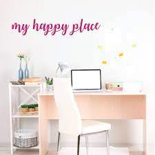 Anything you can fix to the wall is one less thing covering your work surfaces. Amazon Com Craft Room Wall Decor My Happy Place Vinyl Decal Decoration For Home Dorm Studio Playroom Or Office Space Handmade Products