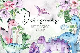 Dinosaurs Watercolor Clipart 365229 Illustrations Design Bundles Anak