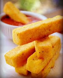 Frites De Polenta A La Truffe Blanche Accompagnee De Ketchup A La Truffe Frites De Polenta Recette Italienne Truffe Blanche