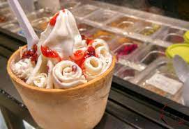 Different Ice Creams Of Thailand Thai Street Food Desserts Roll Up Ice Cream Thailand Ice Cream Fried Ice Cream