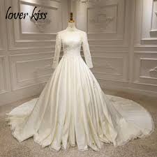 Robe à franges stella mccartney. Lover Kiss Robe De Mariee En Satin Ivoire Robe De Mariee A Manches Longues Robe De Mariee A Manches Longues Dentelle Turquie Modele 2020 Aliexpress