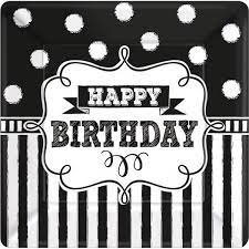 Happy birthday black and white. Teller Happy Birthday Black And White Kindergeburstag Kindergeburtstag Spiele Ideen Kindergeburtstag
