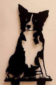 Did you scroll all this way to get facts about metal border collie? Vintage Porcelain Border Collie Black And White Plasma Cutter Art Plasma Art Metal Art Projects