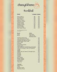 Chaaye Khana Menu In Islamabad Rated 4 Jan 2022