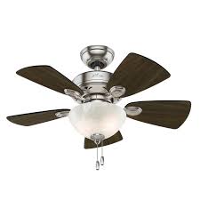 Led indoor brushed nickel ceiling fan with light kit. Hunter 34 Watson Brushed Nickel Ceiling Fan W Light Kit And Chain 9705378 Hsn