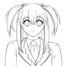 Final Image Creating A Vector Anime Character In Adobe Photoshop Part 1 Sketch And Line Art Illustration Line Art Vector Photoshop Illustrator