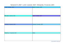 Cliquez sur l'image pour le télécharger. Calendrier 2021 Semaine Planning Hebdomadaire Semainier