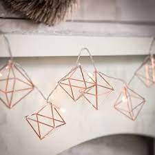 Copper Geometric Fairy Lights By The Best Room Rose Gold Room Decor Gold Room Decor Rose Gold Bedroom