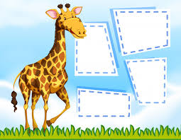 Download a giraffe on blank template vector art. Free Vector A Giraffe On Blank Note Template