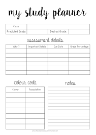 5 Page Study Planner Study Planner School Planner School Study Tips