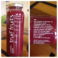 Zoomalia.nl is de online dierenspeciaalzaak tegen lage prijzen die meer dan 100 000 producten in aanbieding heeft (van voeding tot accessoires voor dieren). True Fruits Smoothie Purple Chuck Norris Heidelbeeren Himbeeren Brombeeren