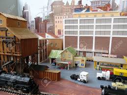 Visit elizabeth`s open house miniatures website to download the templates and learn how to make this cute little folding dolls' house. Model Railroad Diorama For Public Display Depicting Typical Engine Stock Photo Picture And Royalty Free Image Image 85236436