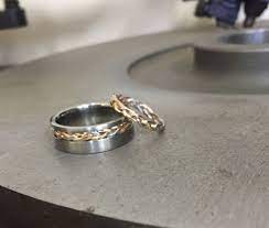 His And Hers Wedding Ring Set Hers White And Rose Gold Pla Moissanite Engagement Ring White Gold Pear Shaped Engagement Rings Wedding Rings Sets His And Hers