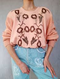 Full length/ below the knee on most. 1990 S Vintage Oversized Floral Pattern Knitted Retro Jumper Size Large Women S Clothing Clothing Valresa Com