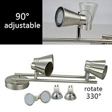 You're currently reading page 1; Directional Ceiling Light For Kitchen Bedroom Gu10 Bulbs Included Dllt 4 Light Led Track Lighting Kit Brushed Nickel Dining Room Office Flush Mount Spotlight Ceiling Lighting Ceiling Fans Tools Home Improvement