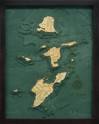 Bass Islands Put In Bay Ohio 3 D Nautical Wood Chart