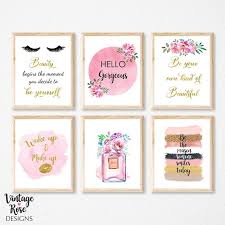 Make Up Wall Decor Hello Gorgeous Print Perfume Prints Beauty Wall Art Dressing Room Decor Rose G Dressing Room Decor Rose Gold Print Rose Gold Foil Print
