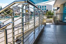 Standard deck railing height is between 36 and 42 inches, but be sure to check the code in your state before installing. Silver Stainless Steel Railing System Rs 1200 Unit Anusham Designs Id 18100589573