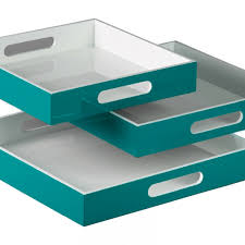 Find lacquered serving tray here Tray Shiny Lacquer Turquoise White Trixi Gronau Concept Store