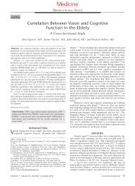Pdf Correlation Between Vision And Cognitive Function In The Elderly