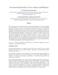 Pdf Environmental Degradation Causes Impacts And Mitigation