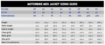 mens jacket size guide motorcycle suit racing