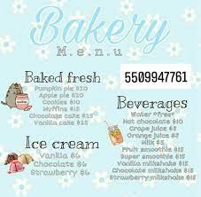 See more ideas about bloxburg decal codes, bloxburg decals, custom decals. Bakery Menu Not Mine Bakery Menu Bloxburg Decal Codes Cafe Sign