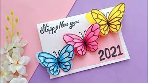 Here is an eclectic mix of card making ideas for you! How To Make Happy New Year Card Cute New Year Greeting Card Making Ideas Diy New Year Card 2021 Youtube