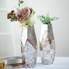 Shop for tall vases at dunelm today either in store or online. 2 Silver Rose Gold 12 Tall Mercury Glass Geometric Pentagon Vases Centerpieces Ebay