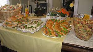 Baby Shower Luncheon Homemade Pasta And Sandwich Platters From Albertsons Baby Shower Lunch Menu Baby Shower Luncheon Menu Baby Shower Menu
