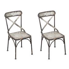 Cape Craftsmen Industrial Galvanized Metal Chairs Set Of 2 Patio Dining Chairs Dining Chairs Metal Chairs