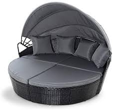 Maybe you would like to learn more about one of these? Evre Bali Day Bed Outdoor Garden Furniture Set With Canopy Black Black Amazon Co Uk Garden Outdoors