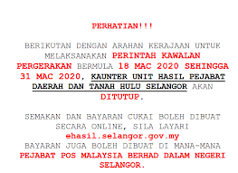 Lanjutan tempoh akhir bayaran cukai tanah/petak dari 31 mei kepada 30 jun depan. Hasil Selangor Gov My Semakan Cukai Tanah Lembaga Hasil Dalam Negeri Cukai Taksiran Atau Cukai Pintu Dikuatkuasakan Mengikut Peruntukan Seksyen 127 Akta Kerajaan Tempatan 1976 Akta 171