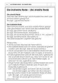 Direkte Indirekte Rede Unterrichtsmaterial Im Fach Deutsch In 2020 Indirekte Rede Wortliche Rede Unterrichtsmaterial