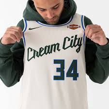 New giannis antetokounmpo milwaukee bucks nike cream city jersey size 54/2xl. 2019 20 Uniforms City Edition Milwaukee Bucks