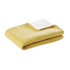 Alpacare® baby decke 100% baby alpakawolle. Babydecke Aus Baumwolle Zweifarbig Mit Goldenen Punktchen 75x100 Lou Maisons Du Monde